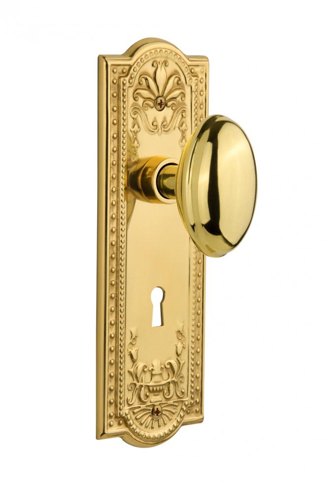 Nostalgic Warehouse Meadows Plate with Keyhole Double Dummy Homestead Door Knob in Unlacquered Bra