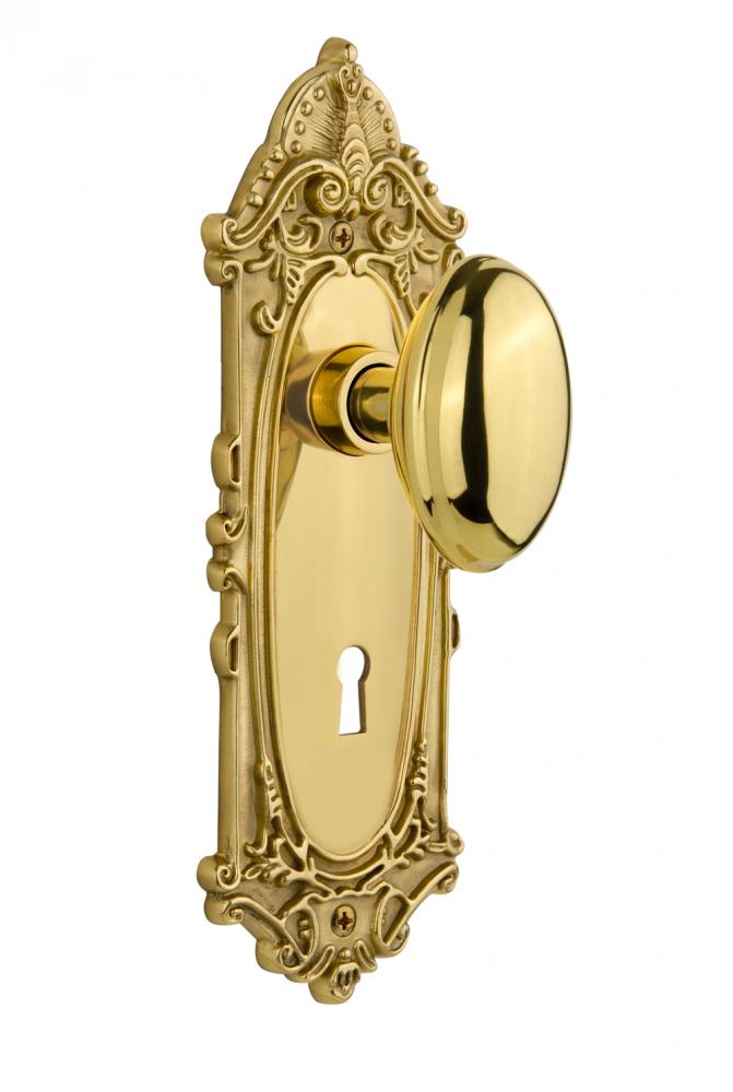 Nostalgic Warehouse Victorian Plate with Keyhole Single Dummy Homestead Door Knob in Unlacquered B