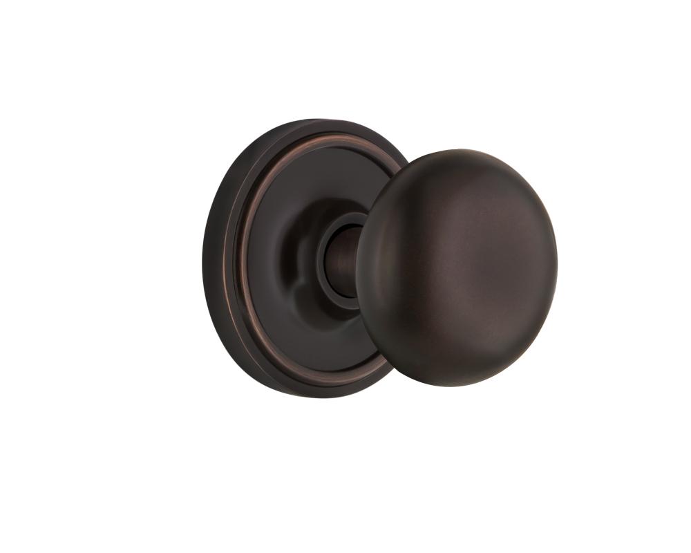 Nostalgic Warehouse Classic Rosette Interior Mortise New York Door Knob in Timeless Bronze