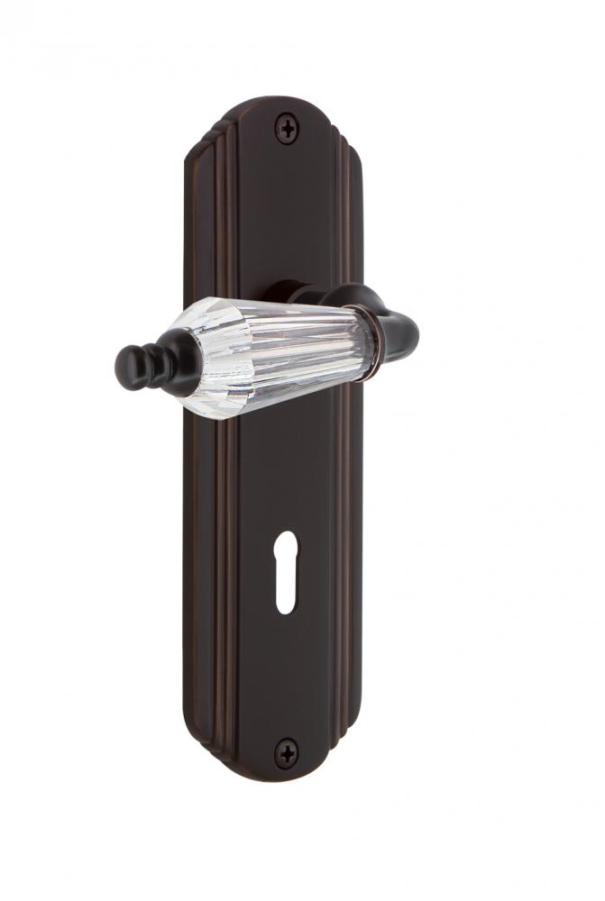 Nostalgic Warehouse Deco Plate Interior Mortise Parlor Lever in Timeless Bronze