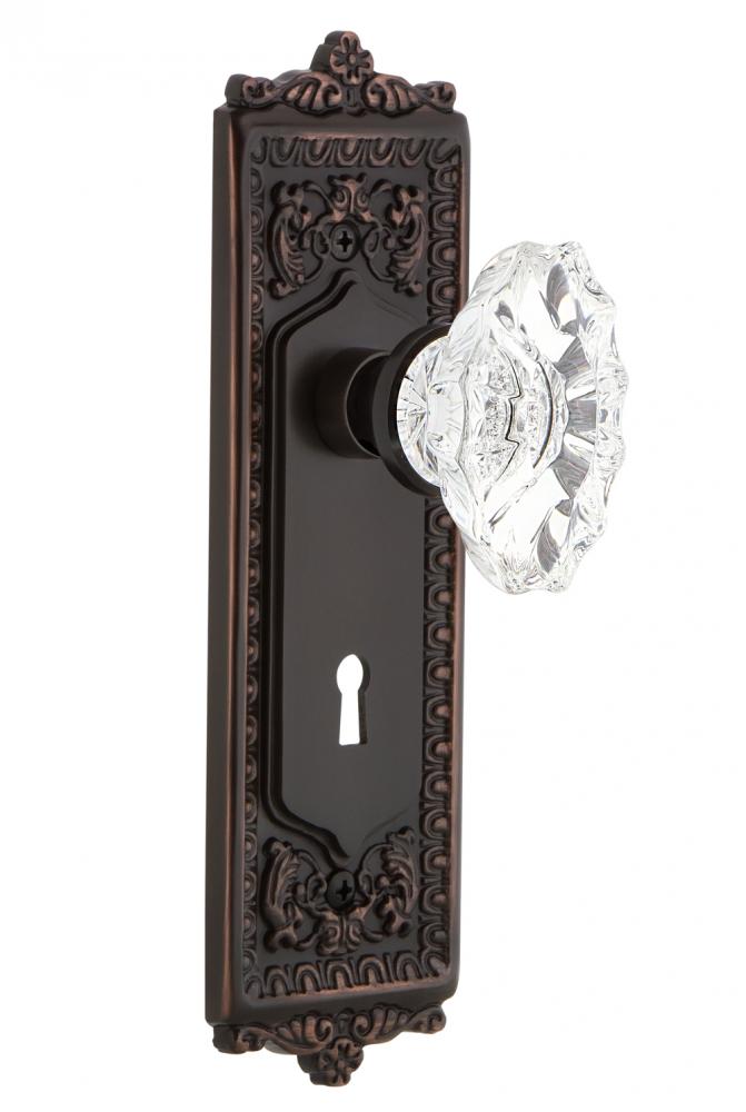 Nostalgic Warehouse Egg & Dart Plate Interior Mortise Chateau Door Knob in Timeless Bronze