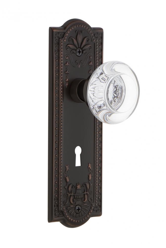 Nostalgic Warehouse Meadows Plate Interior Mortise Round Clear Crystal Glass Door Knob in Timeless