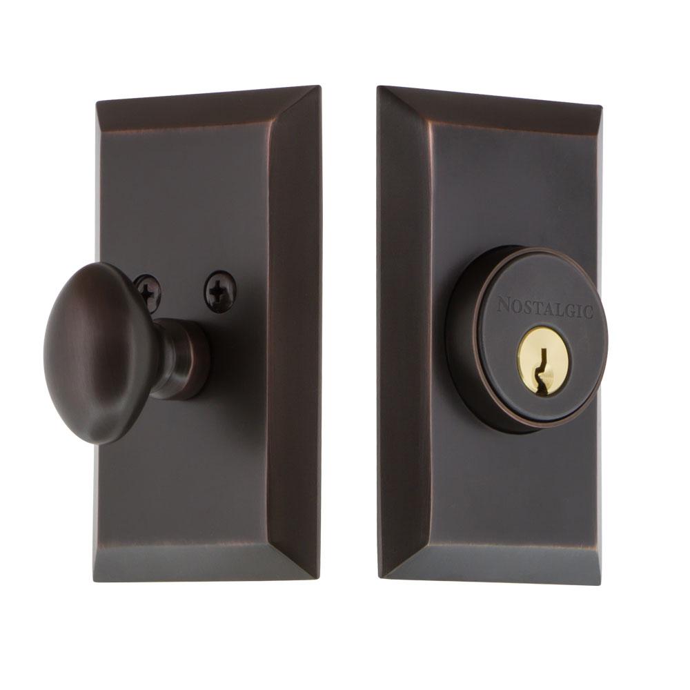 Nostalgic Warehouse Studio Plate Single Cylinder Deadbolt in Timeless Bronze