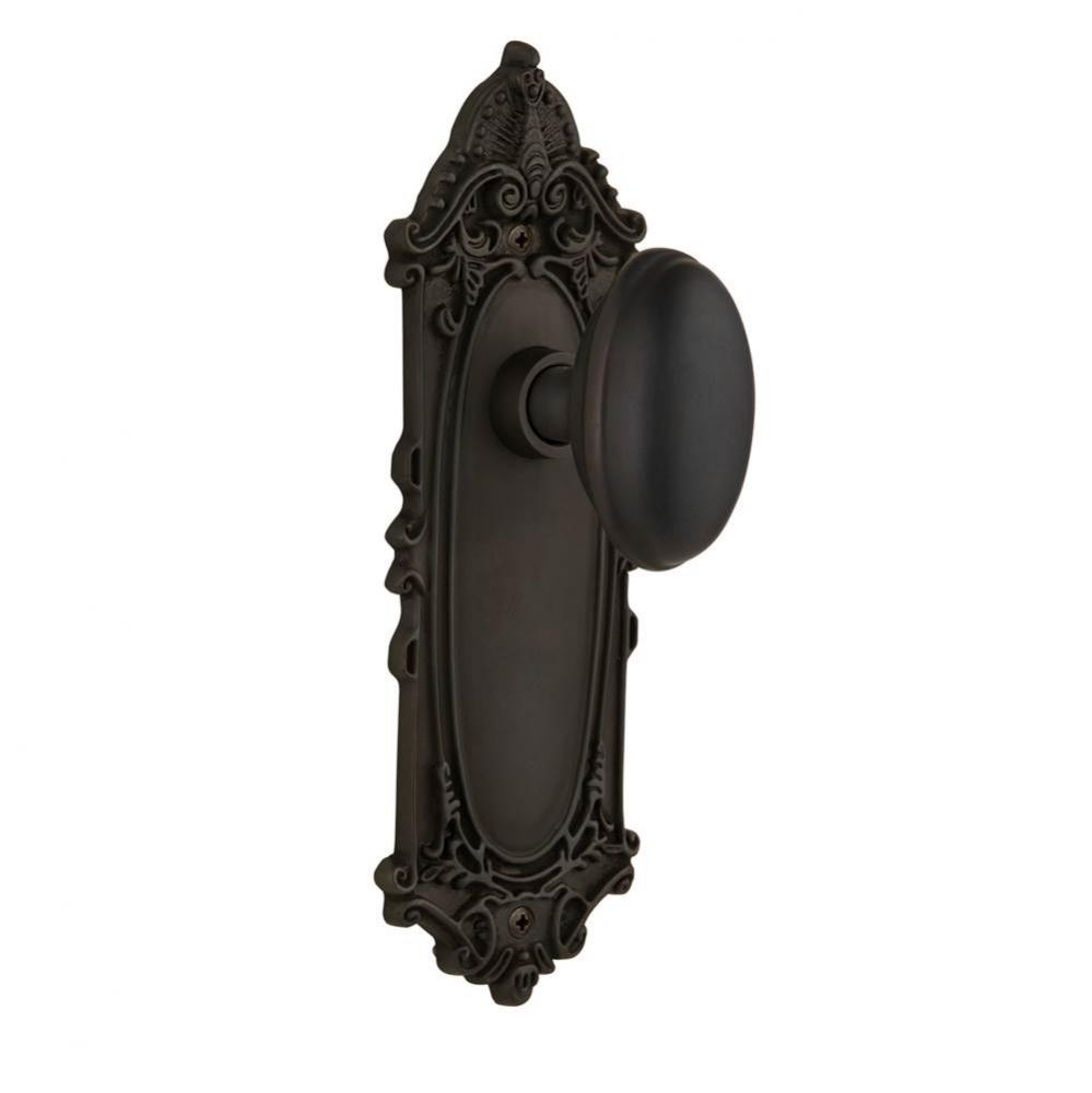 Nostalgic Warehouse Victorian Plate Privacy Homestead Door Knob in Oil-Rubbed Bronze