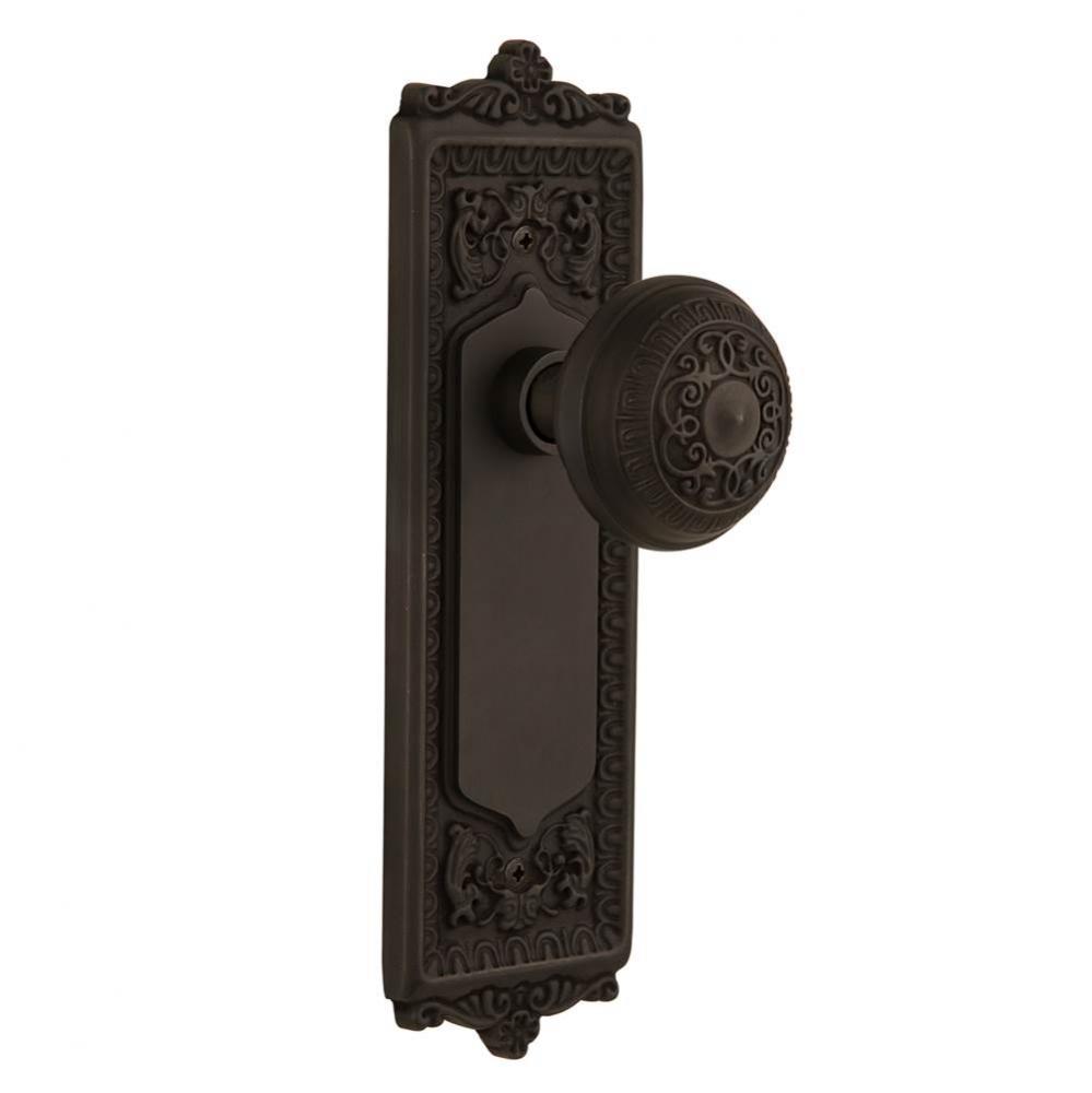 Nostalgic Warehouse Egg & Dart Plate Double Dummy Egg & Dart Door Knob in Oil-Rubbed Bronz
