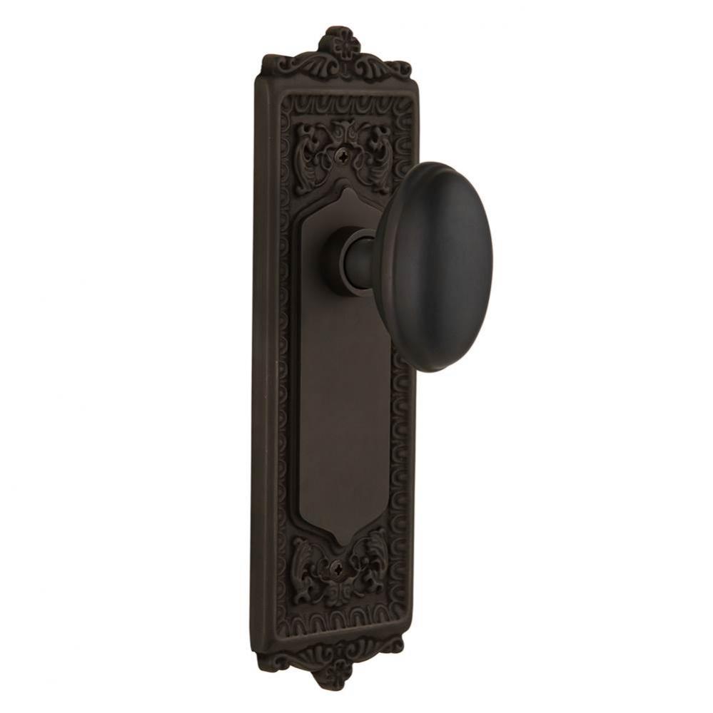 Nostalgic Warehouse Egg & Dart Plate Privacy Homestead Door Knob in Oil-Rubbed Bronze