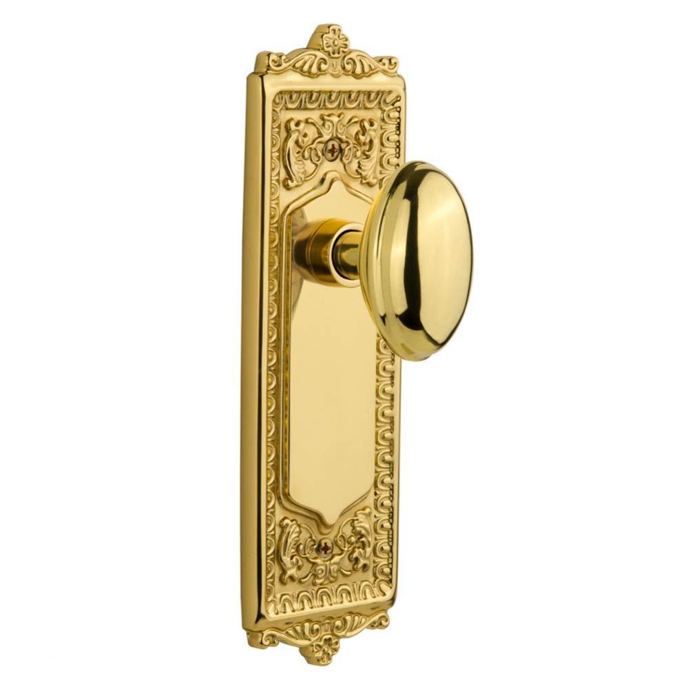 Nostalgic Warehouse Egg & Dart Plate Passage Homestead Door Knob in Polished Brass