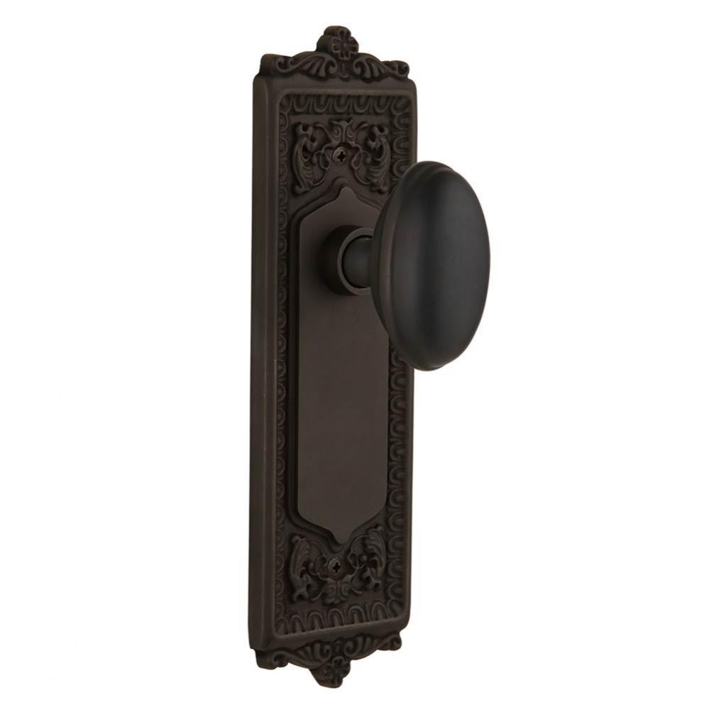 Nostalgic Warehouse Egg & Dart Plate Single Dummy Homestead Door Knob in Oil-Rubbed Bronze