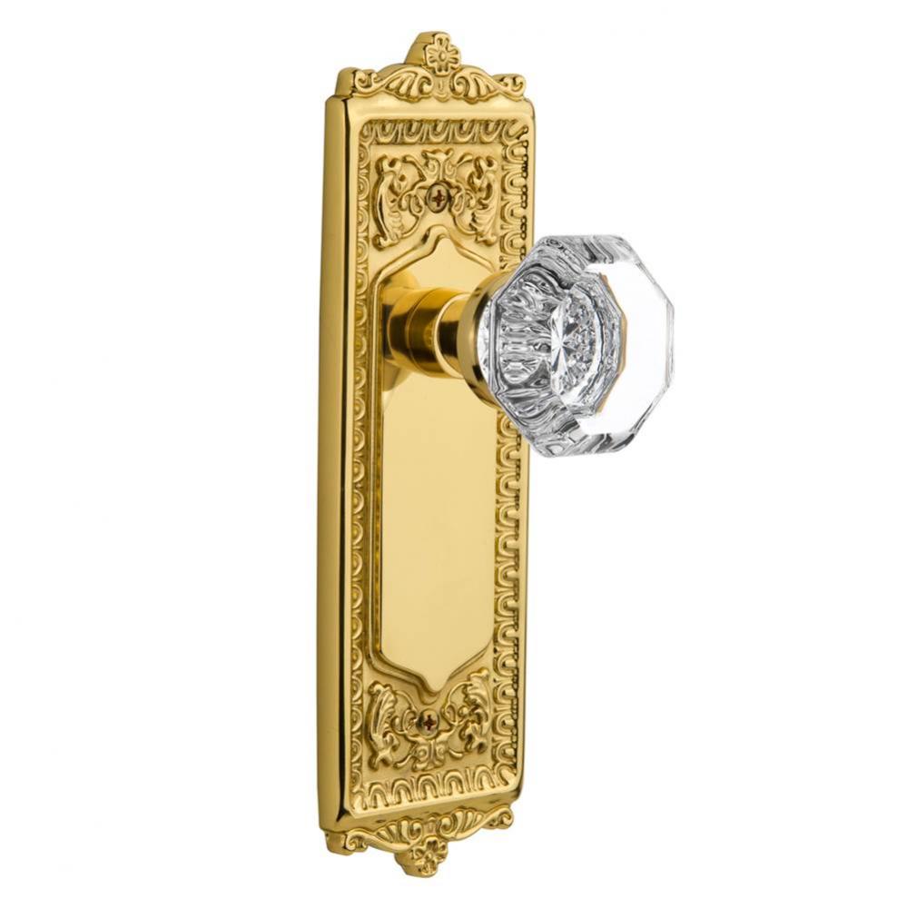 Nostalgic Warehouse Egg & Dart Plate Single Dummy Waldorf Door Knob in Polished Brass