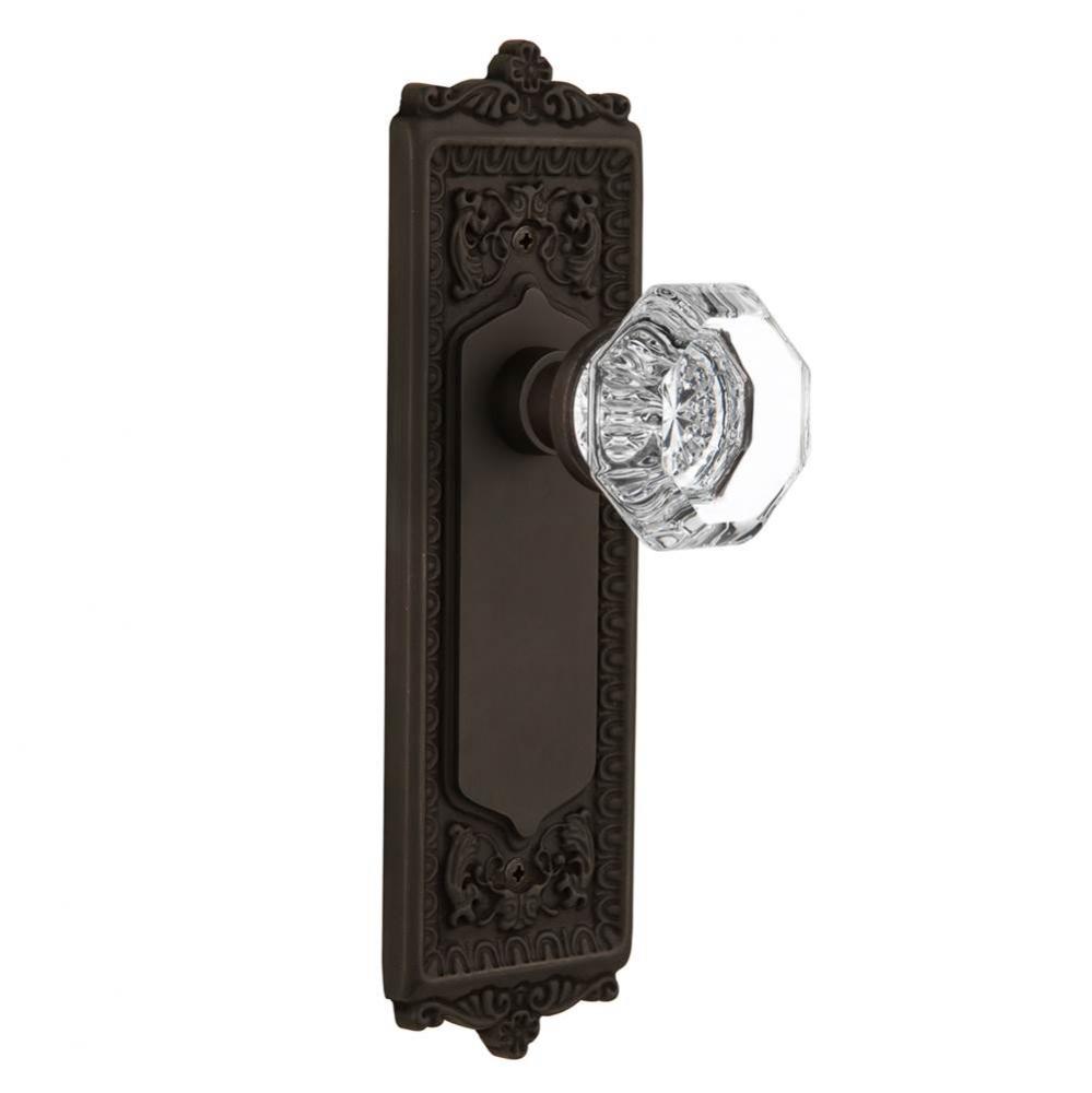 Nostalgic Warehouse Egg & Dart Plate Single Dummy Waldorf Door Knob in Oil-Rubbed Bronze