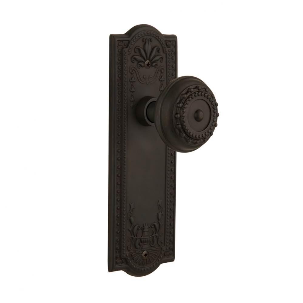 Nostalgic Warehouse Meadows Plate Single Dummy Meadows Door Knob in Oil-Rubbed Bronze