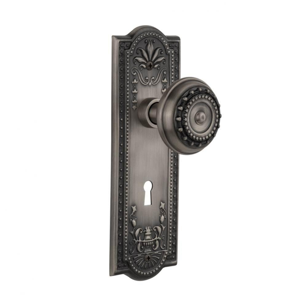 Nostalgic Warehouse Meadows Plate with Keyhole Single Dummy Meadows Door Knob in Antique Pewter