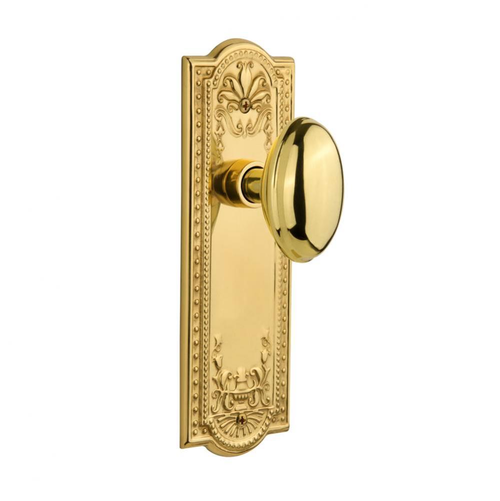 Nostalgic Warehouse Meadows Plate Double Dummy Homestead Door Knob in Polished Brass