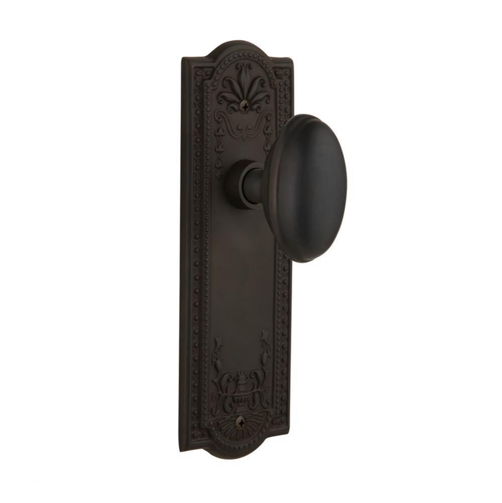 Nostalgic Warehouse Meadows Plate Double Dummy Homestead Door Knob in Oil-Rubbed Bronze
