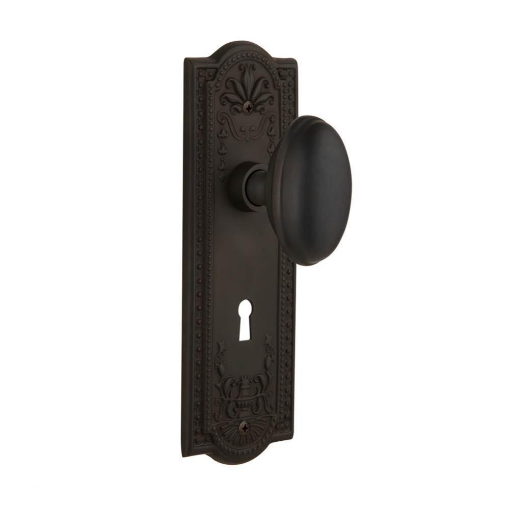 Nostalgic Warehouse Meadows Plate with Keyhole Privacy Homestead Door Knob in Oil-Rubbed Bronze