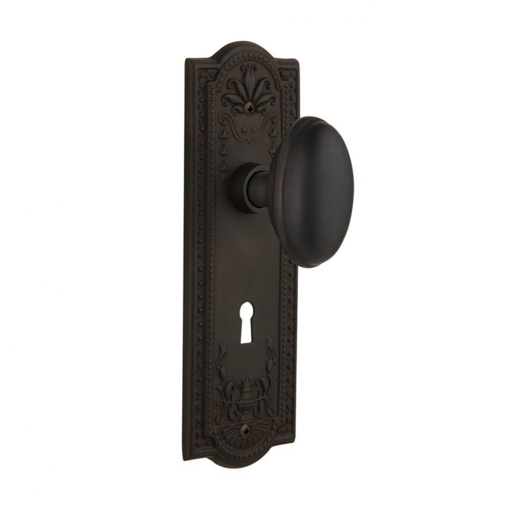 Nostalgic Warehouse Meadows Plate with Keyhole Double Dummy Homestead Door Knob in Oil-Rubbed Bron