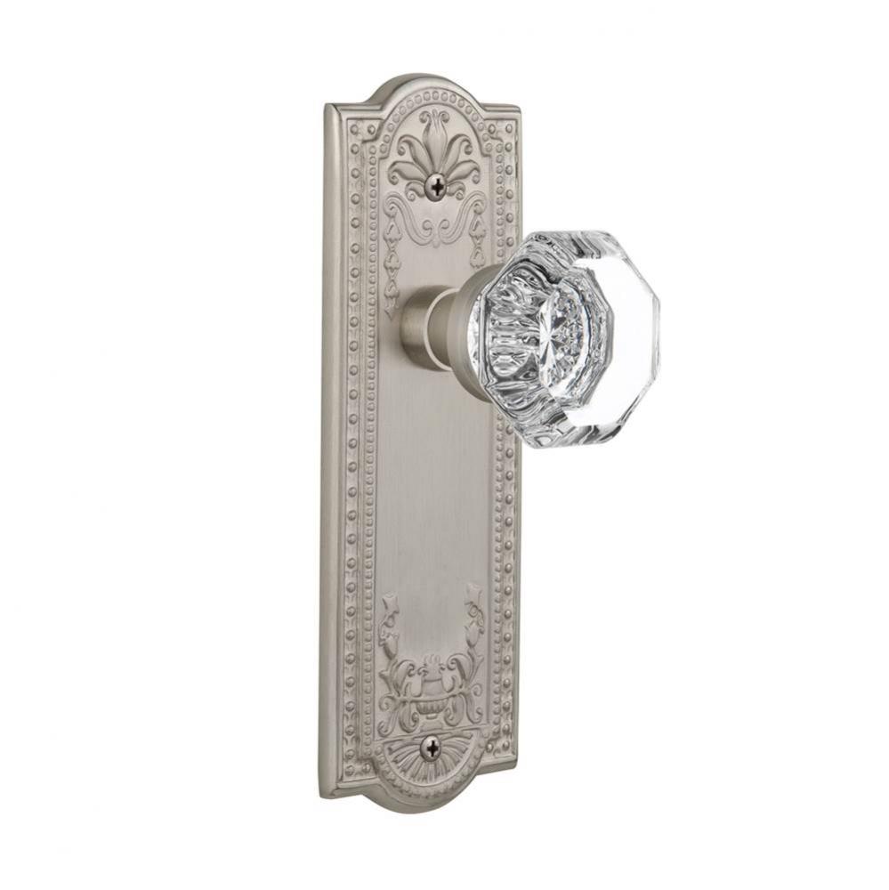 Nostalgic Warehouse Meadows Plate Single Dummy Waldorf Door Knob in Satin Nickel