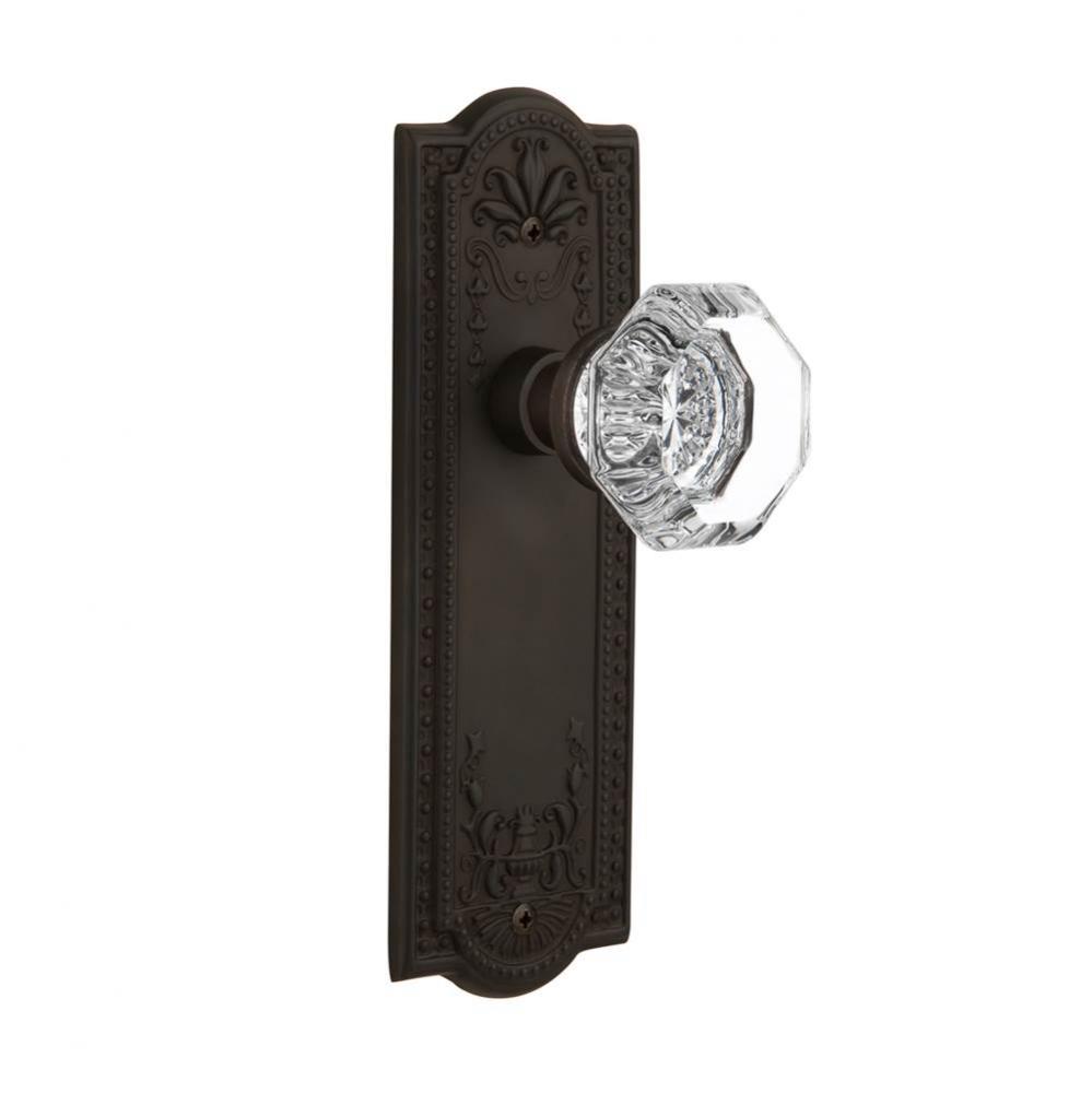 Nostalgic Warehouse Meadows Plate Single Dummy Waldorf Door Knob in Oil-Rubbed Bronze