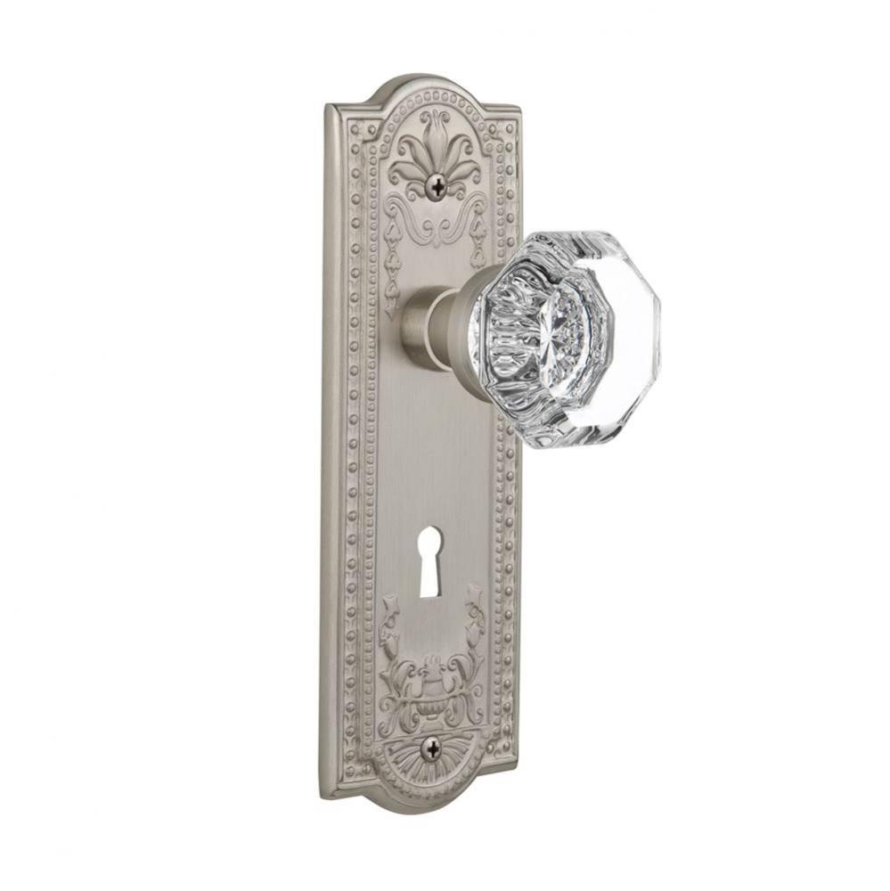 Nostalgic Warehouse Meadows Plate with Keyhole Passage Waldorf Door Knob in Satin Nickel