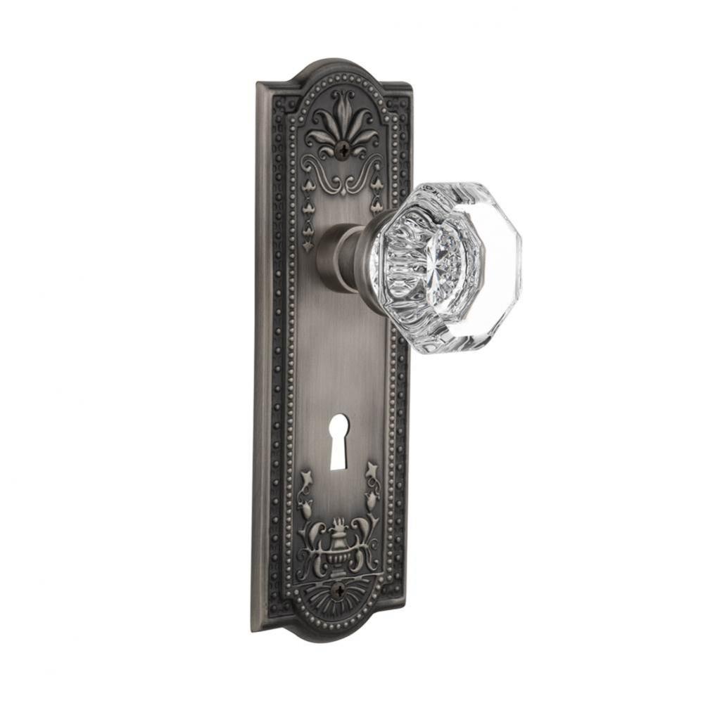 Nostalgic Warehouse Meadows Plate with Keyhole Single Dummy Waldorf Door Knob in Antique Pewter