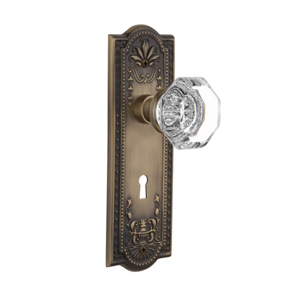 Nostalgic Warehouse Meadows Plate with Keyhole Single Dummy Waldorf Door Knob in Antique Brass