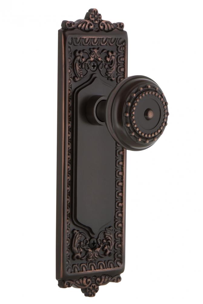 Nostalgic Warehouse Egg & Dart Plate Passage Meadows Door Knob in Timeless Bronze