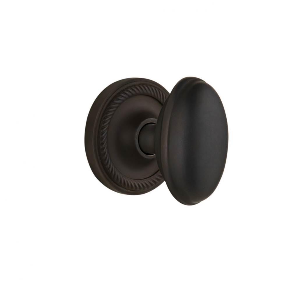 Nostalgic Warehouse Rope Rosette Privacy Homestead Door Knob in Oil-Rubbed Bronze