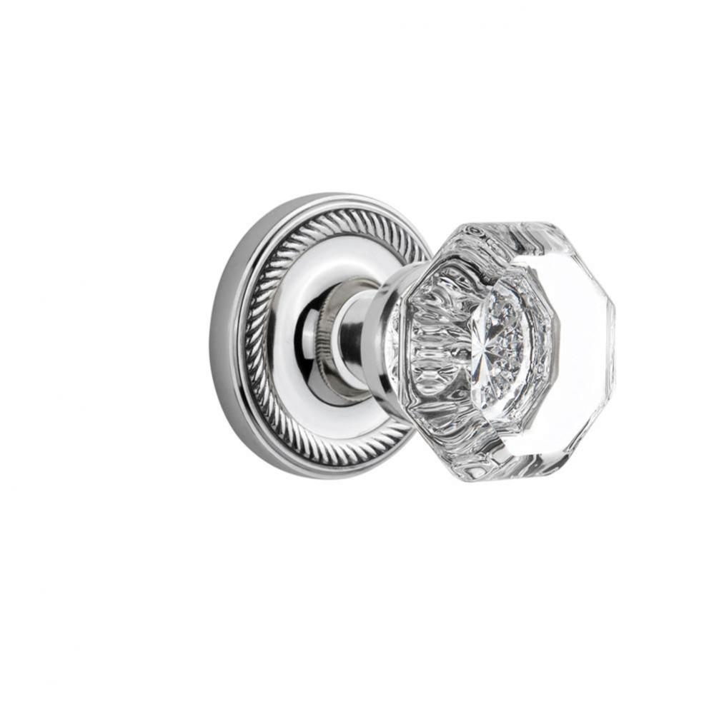 Nostalgic Warehouse Rope Rosette Double Dummy Waldorf Door Knob in Bright Chrome