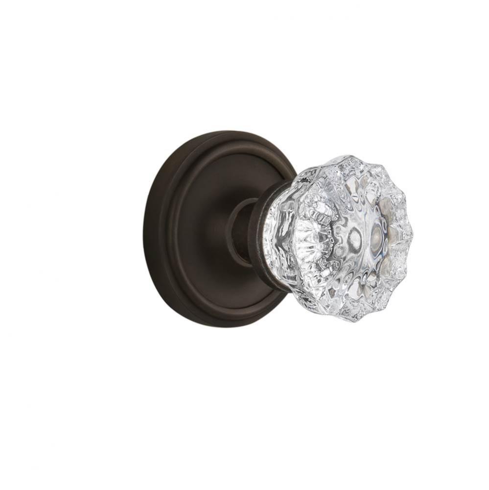 Nostalgic Warehouse Classic Rosette Single Dummy Crystal Glass Door Knob in Oil-Rubbed Bronze