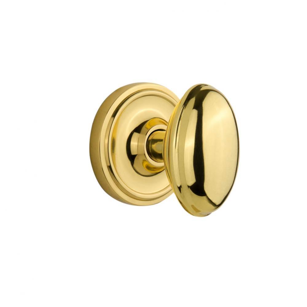 Nostalgic Warehouse Classic Rosette Privacy Homestead Door Knob in Polished Brass