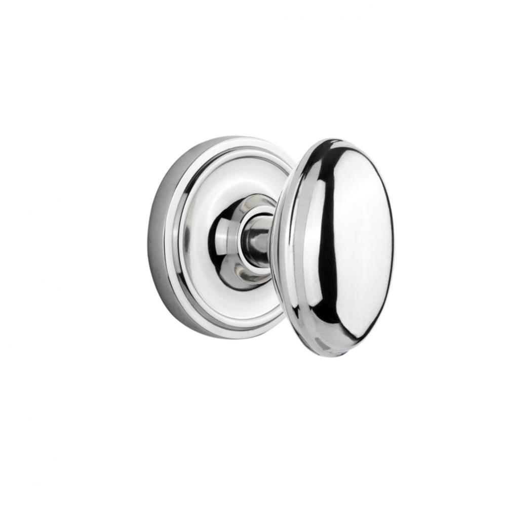 Nostalgic Warehouse Classic Rosette Privacy Homestead Door Knob in Bright Chrome