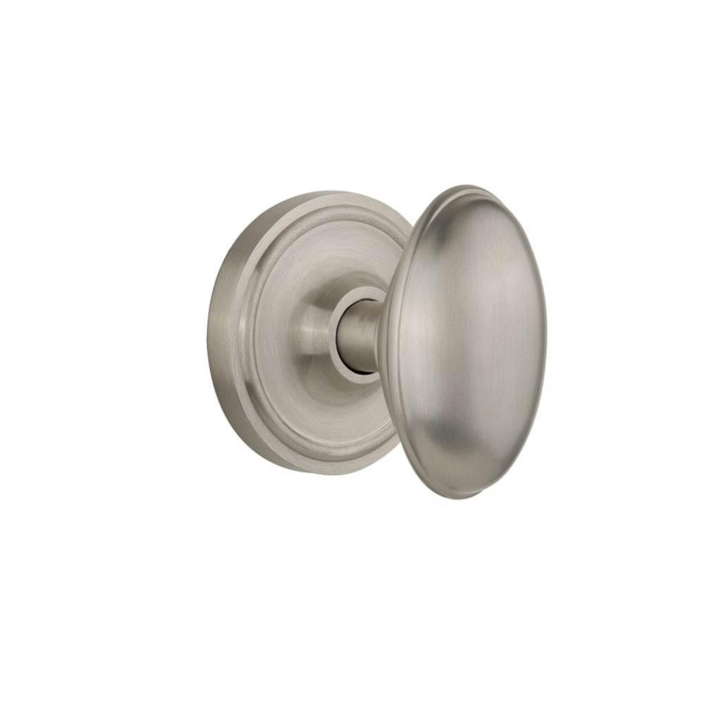 Nostalgic Warehouse Classic Rosette Single Dummy Homestead Door Knob in Satin Nickel
