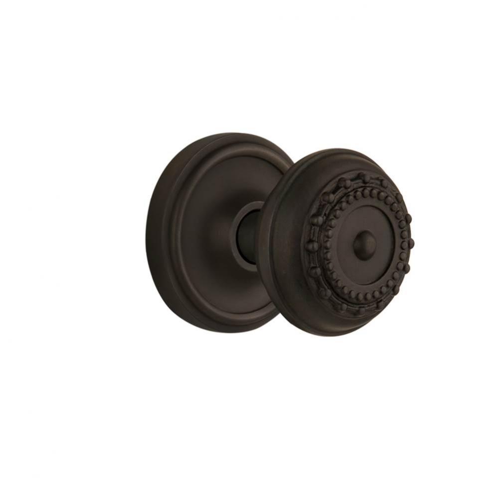 Nostalgic Warehouse Classic Rosette Privacy Meadows Door Knob in Oil-Rubbed Bronze