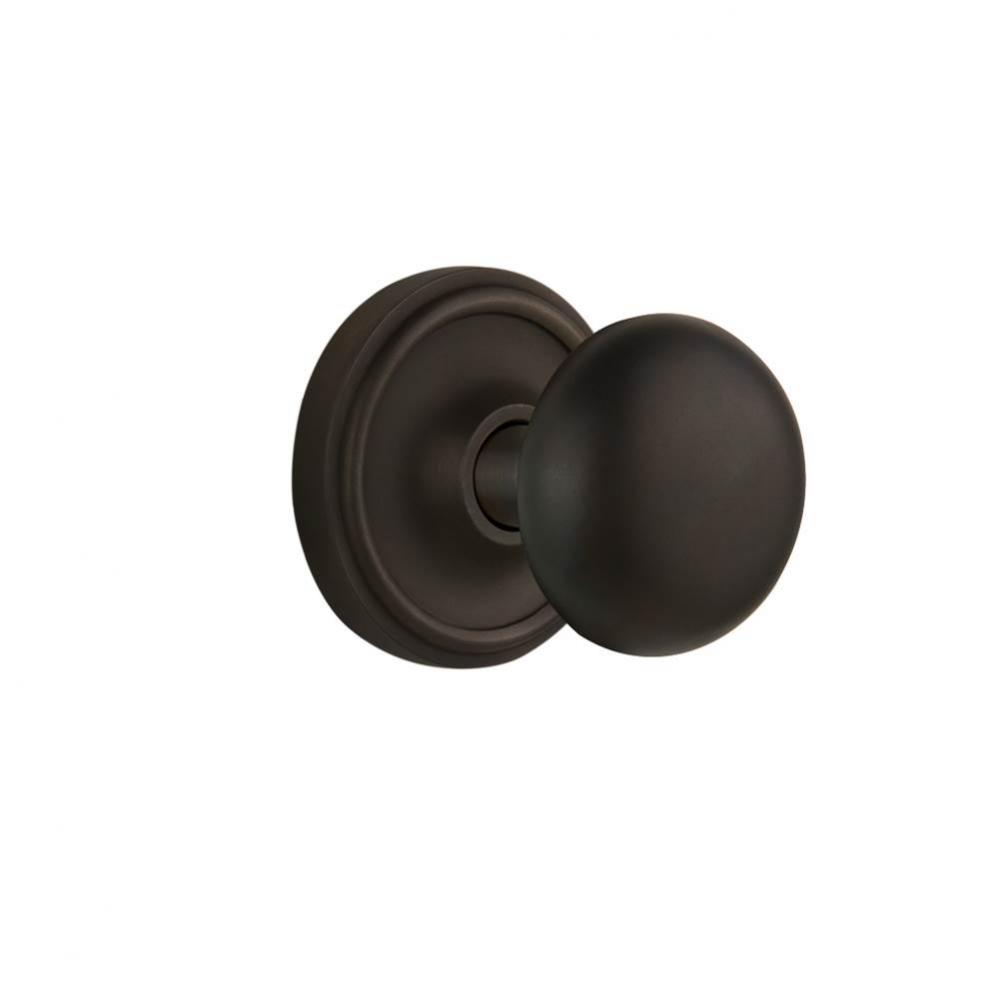 Nostalgic Warehouse Classic Rosette Passage New York Door Knob in Oil-Rubbed Bronze