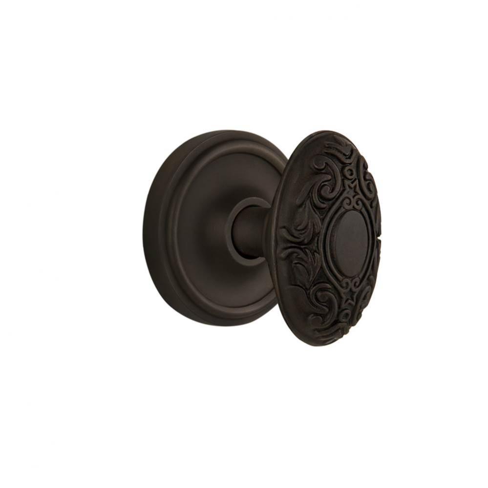 Nostalgic Warehouse Classic Rosette Single Dummy Victorian Door Knob in Oil-Rubbed Bronze