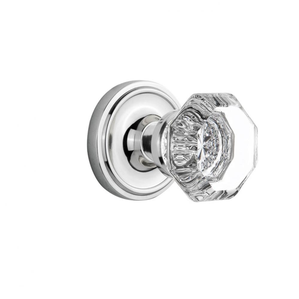 Nostalgic Warehouse Classic Rosette Privacy Waldorf Door Knob in Bright Chrome