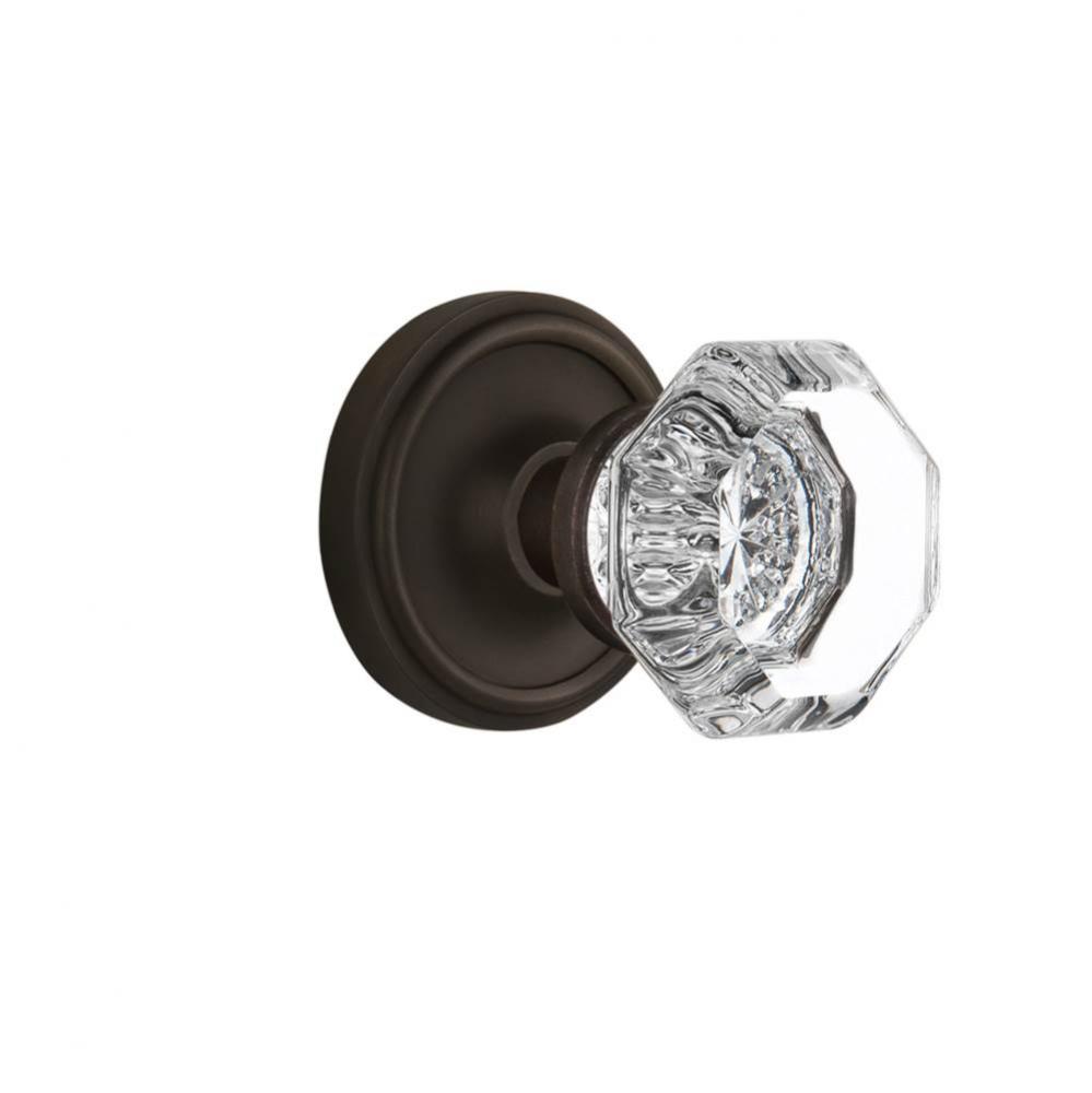 Nostalgic Warehouse Classic Rosette Passage Waldorf Door Knob in Oil-Rubbed Bronze