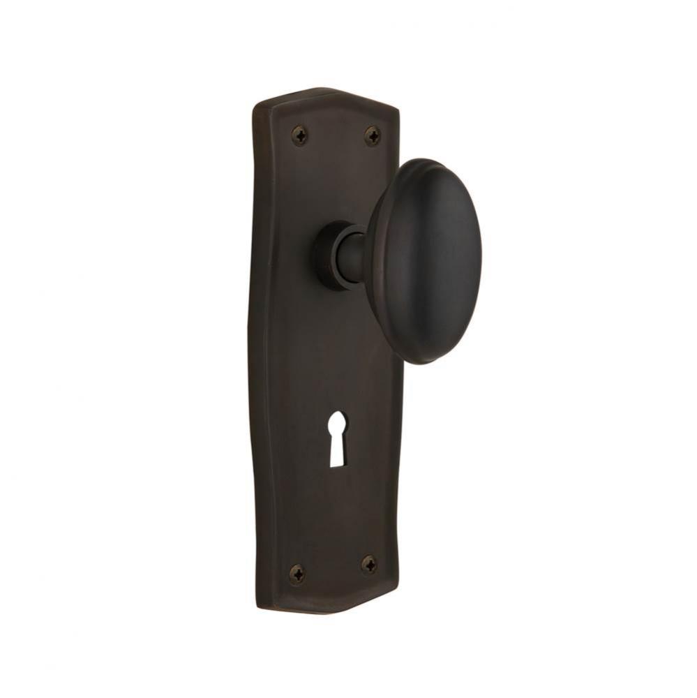 Nostalgic Warehouse Prairie Plate Interior Mortise Homestead Door Knob in Oil-Rubbed Bronze
