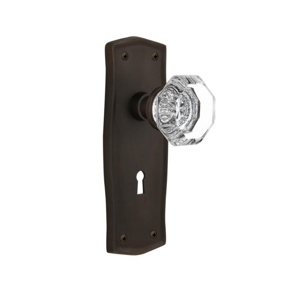 Nostalgic Warehouse Prairie Plate Interior Mortise Waldorf Door Knob in Oil-Rubbed Bronze