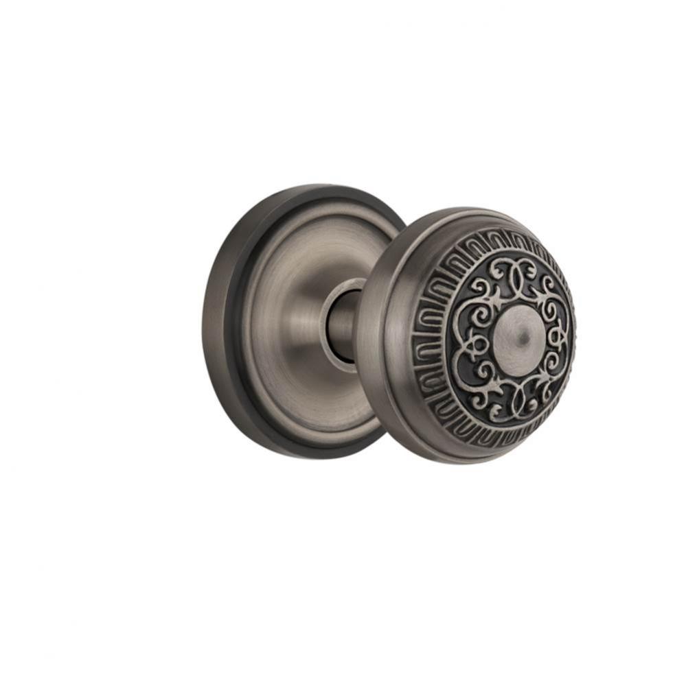 Nostalgic Warehouse Classic Rosette Interior Mortise Egg & Dart Door Knob in Antique Pewter
