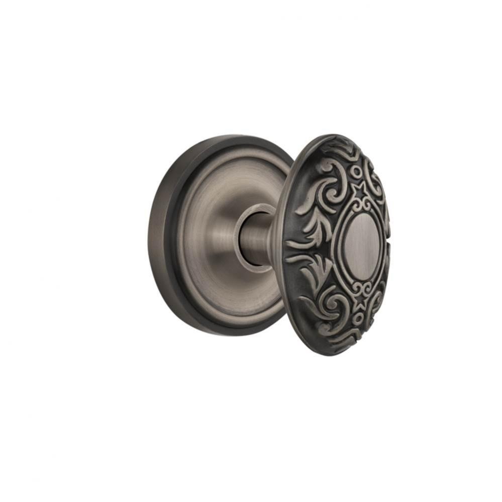 Nostalgic Warehouse Classic Rosette Interior Mortise Victorian Door Knob in Antique Pewter