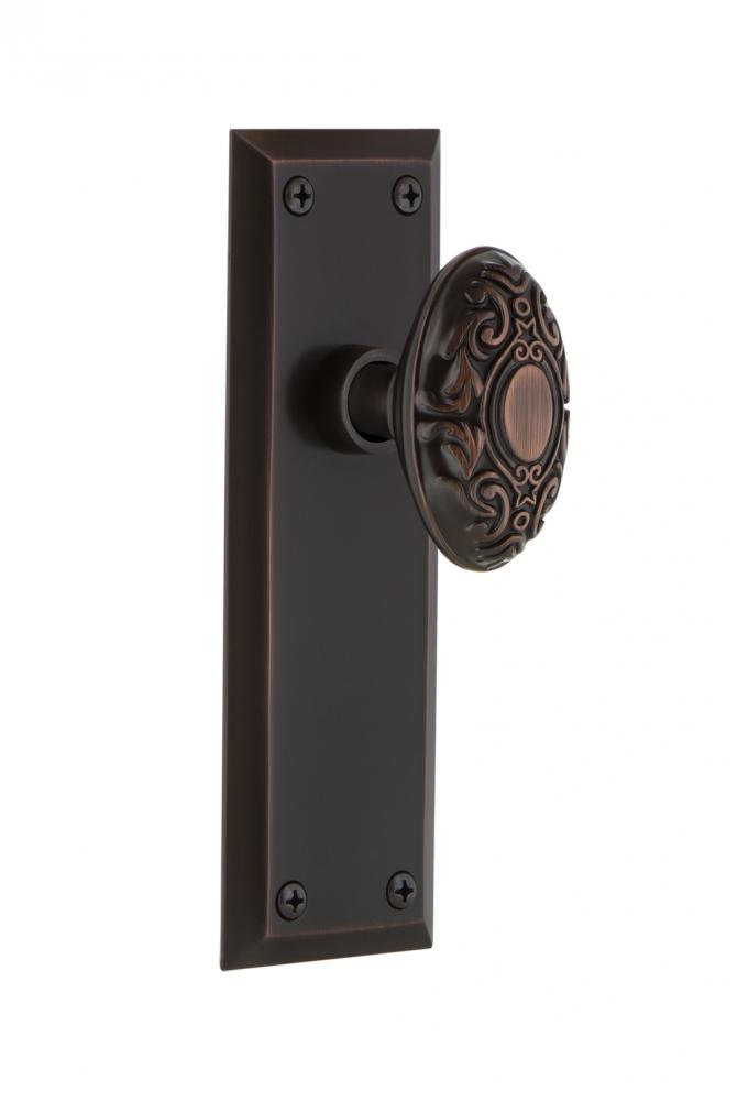 Nostalgic Warehouse New York Plate Passage Victorian Door Knob in Timeless Bronze