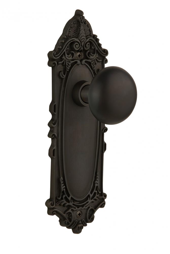 Nostalgic Warehouse Victorian Plate Passage New York Door Knob in Oil-Rubbed Bronze