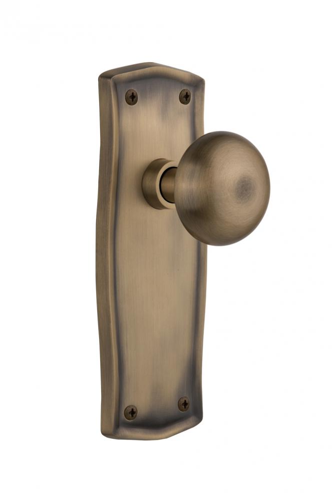 Nostalgic Warehouse Prairie Plate Passage New York Door Knob in Antique Brass