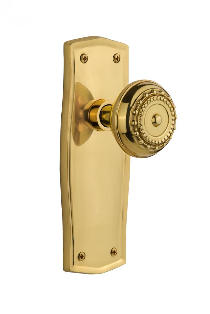 Nostalgic Warehouse Prairie Plate Passage Meadows Door Knob in Polished Brass