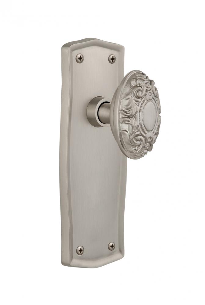 Nostalgic Warehouse Prairie Plate Passage Victorian Door Knob in Satin Nickel