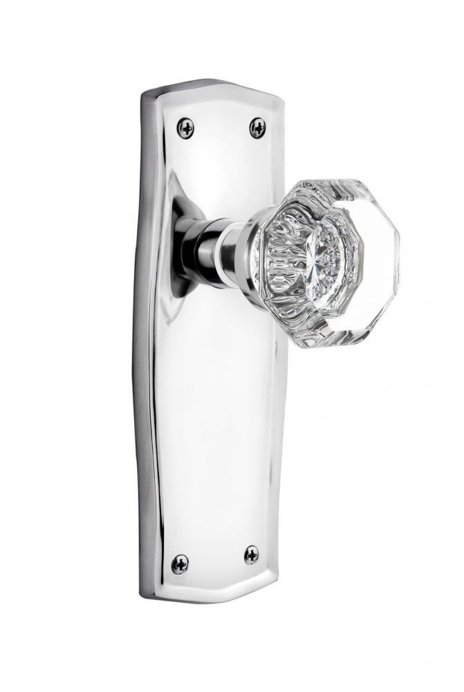Nostalgic Warehouse Prairie Plate Passage Waldorf Door Knob in Bright Chrome