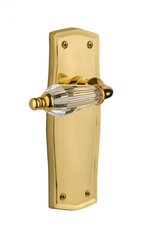 Nostalgic Warehouse Prairie Plate Privacy Parlor Lever in Polished Brass