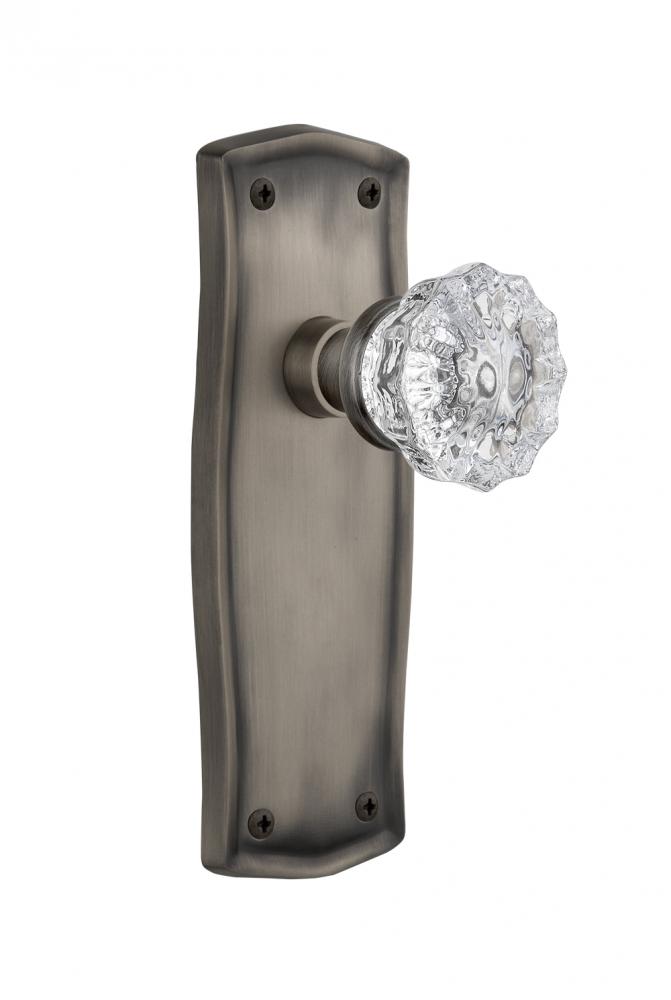Nostalgic Warehouse Prairie Plate Double Dummy Crystal Glass Door Knob in Antique Pewter