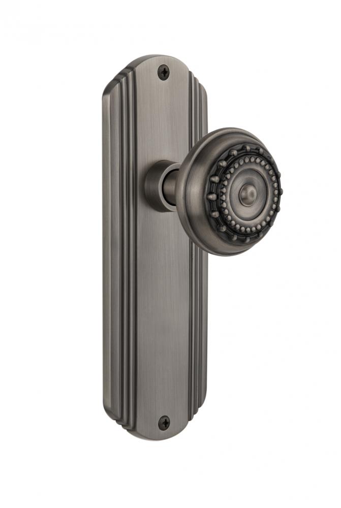Nostalgic Warehouse Deco Plate Double Dummy Meadows Door Knob in Antique Pewter
